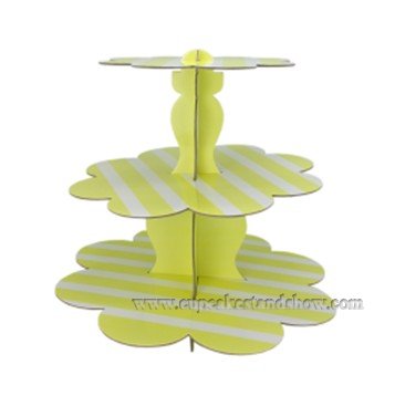 Yellow Stripe Cupcake Stand