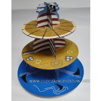 Original Pirate Ship Cardboard Cupcake Stand