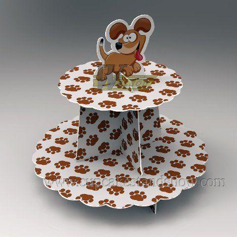 Original Doggy Paw Print Cardboard Cupcake Tower 