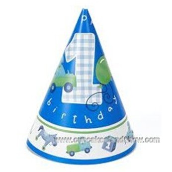 Boy's Little 1 Birthdays Cone Hats