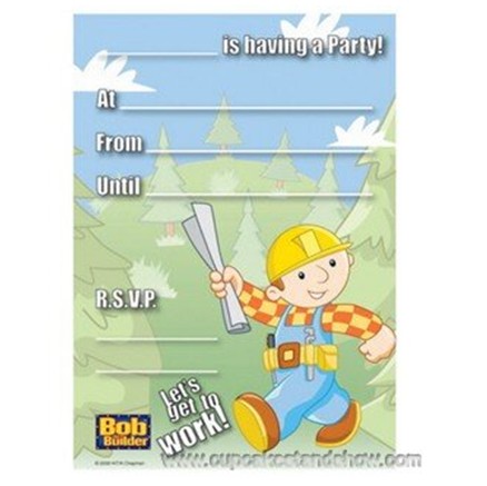 Bob the Builder Invitation Cards