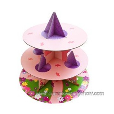 3 Tier Princess Castle Disposalbe Cupcake Stand