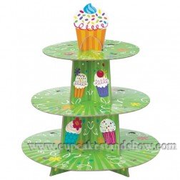 Green Cardboard Cup Cake Stand