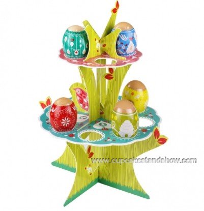 Cardboard 2-Tier Easter Eggs Stand