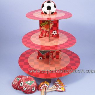 Football Cardboard Cupcake Stand Rack