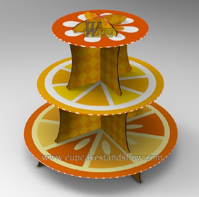 Original Delicious Orange Design Cardboard Cupcake Stand for Party