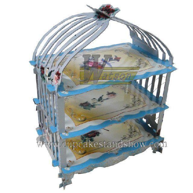 bird cage cardboard cupcake stand