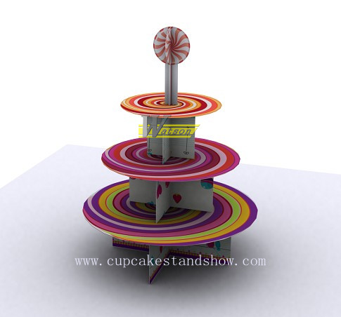 Original lollipop Design Cardboard Cupcake Stand for Party