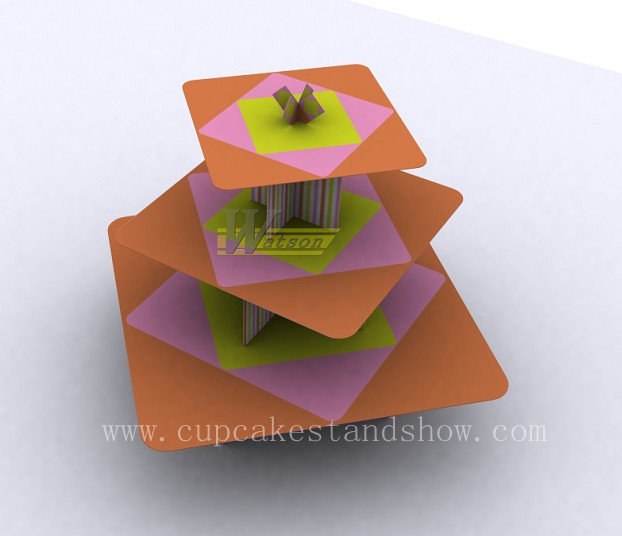 Original Design rectangular Cardboard Cupcake Stand for Party