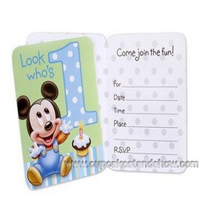 Mickey 1st Birthday Invitation Cards