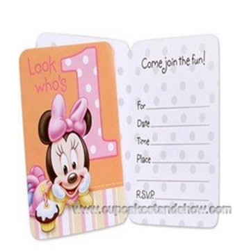 Minnie 1st Birthday Invitation Cards