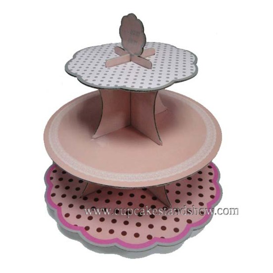 Original Pink Dot Cardboard Cupcake Tower