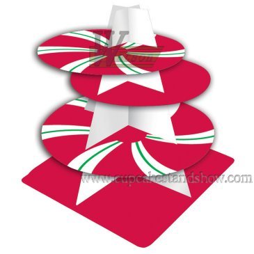 Peppermint Swirl Cardboard Cupcake Stand