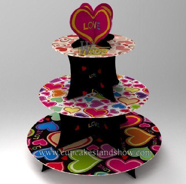 Original Love Design Cardboard Cupcake Stand for Sweet Party