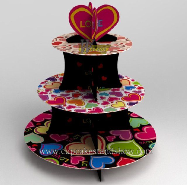 Original Love Design Cardboard Cupcake Stand for Sweet Party