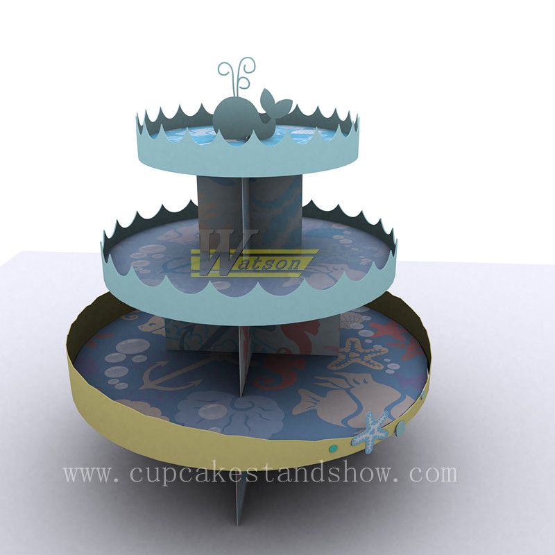 Original Ocean Star Design Cardboard Cupcake Stand for Party