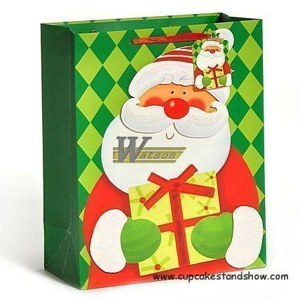 Customed paper gift bags Christmas with rope handle
